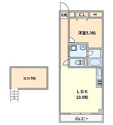 スカイヒルズ 1LDKの間取図画像