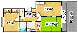 ピジョット・ハウス 2DKの間取図画像