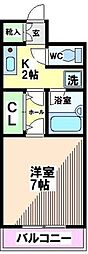 ステージ国立 1Kの間取図画像