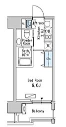 ベルファース目黒 1Kの間取図画像