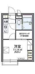 レオパレスドミール4 1Kの間取図画像