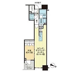 プラウド千代田淡路町 1LDKの間取図画像