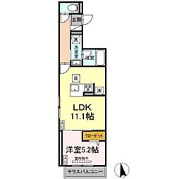 Asset-Court富士見台 1LDKの間取図画像