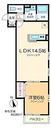 ウィステリア 1LDKの間取図画像