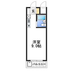 グリーンハイツ ワンルームの間取図画像