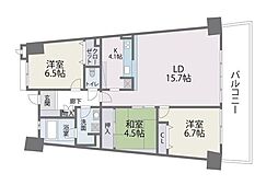 アイランドシティインフィニガーデンE棟 3LDKの間取図画像