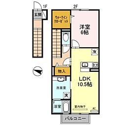 アネックス日前 1LDKの間取図画像
