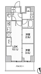 リテラス南千住サウス 2LDKの間取図画像