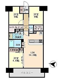 リストレジデンス越谷大袋 3LDKの間取図画像