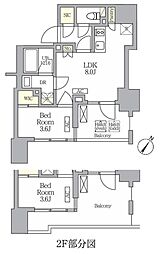 テラス神田猿楽町 1LDKの間取図画像