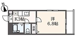 カエノメレス 1Kの間取図画像
