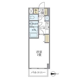 北品川アパートメント 1Kの間取図画像