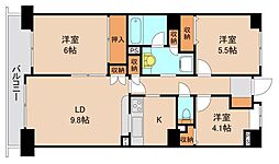 サンライフ取手A棟 3LDKの間取図画像