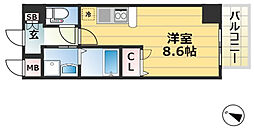 ONLYONE灘南通 ワンルームの間取図画像