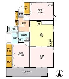 アンビエンテ 3DKの間取図画像