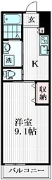 リーナ 1Kの間取図画像