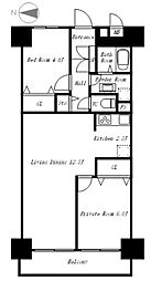 グリーンサイド東青梅 7階2LDKの間取り
