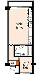 秀和月島レジデンス ワンルームの間取図画像