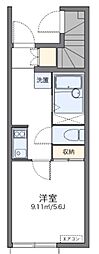 レオネクスト新座ブルー 1Kの間取図画像