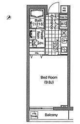コンフォリア早稲田 1Kの間取図画像