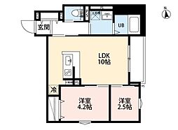 江戸川区一之江3丁目アパート 2LDKの間取図画像