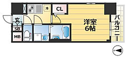 エスリード神戸兵庫駅ミッドポート 1Kの間取図画像