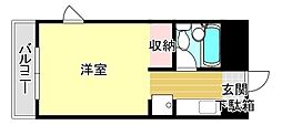 サンライフ博多壱番館 1Kの間取図画像