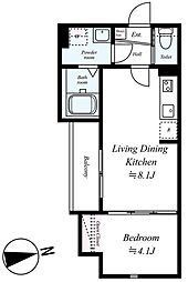 GRADUS拝島 3階1LDKの間取り