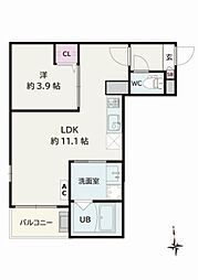 Jack hakusuiI 1LDKの間取図画像