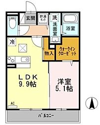 エクセルコートN 1LDKの間取図画像
