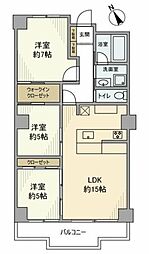 クレール白金台 3LDKの間取図画像