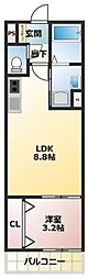 グリッター香椎 1LDKの間取図画像