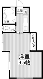 スペース2 1Kの間取図画像