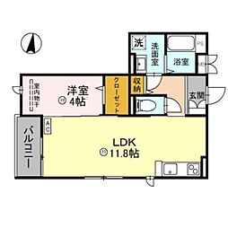 DHCR川口芝下 1LDKの間取図画像