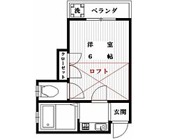 ロゼ狭山 1Kの間取図画像