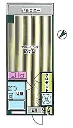 キラトン・イイダ ワンルームの間取図画像