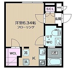 ブランシェ荏原中延 ワンルームの間取図画像