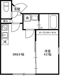 GRANQUAL浅草 3階1DKの間取り