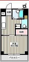 ヌーボー北 1Kの間取図画像