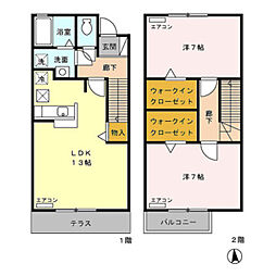 ローズコート・12 2LDKの間取図画像