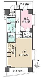 グルックハイム紀尾井町 1LDKの間取図画像