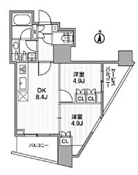 nido蔵前アベニュー 2DKの間取図画像