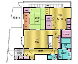 高橋フラッツ 2LDKの間取図画像