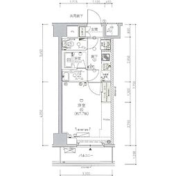 メインステージ南砂町 1Kの間取図画像
