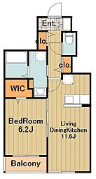 ボヌール・ド・コルザ 1LDKの間取図画像