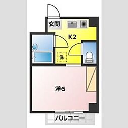 ポプルス志木 1Kの間取図画像