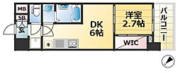 セレニテ西元町アリエ 1DKの間取図画像