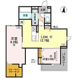 サンハイム横沼 2LDKの間取図画像
