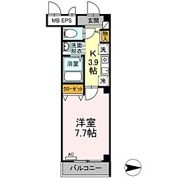 FELICE CITTA 1階1Kの間取り