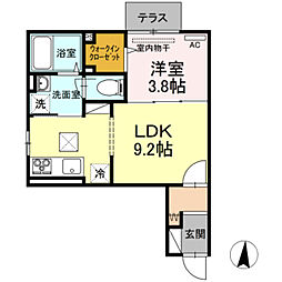 クロノス天神 1LDKの間取図画像